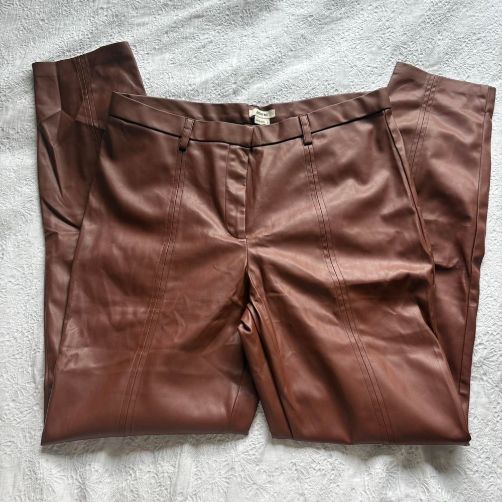 Jason Wu brown faux leather pants